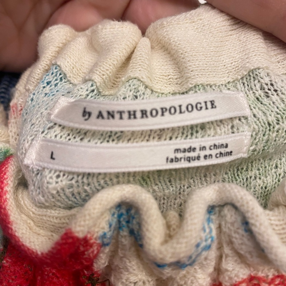 NWOT Anthropologie Boho Patchwork Knit Top - Picture 3 of 9
